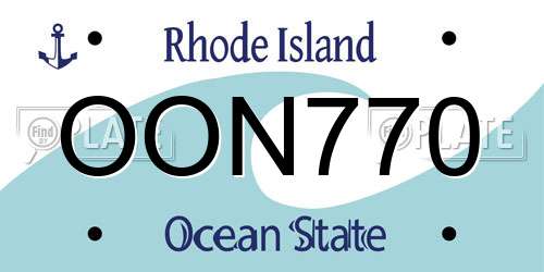 OON770 Rhode Island License Plate