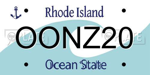 OONZ20 Rhode Island License Plate