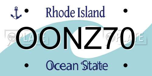 OONZ70 Rhode Island License Plate