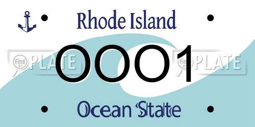 OOO1 Rhode Island License Plate