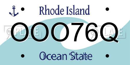 OOO76Q Rhode Island License Plate