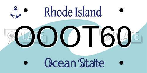 OOOT60 Rhode Island License Plate