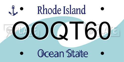 OOQT60 Rhode Island License Plate