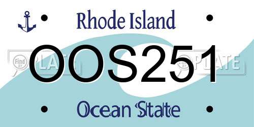 OOS251 Rhode Island License Plate