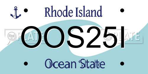 OOS25I Rhode Island License Plate