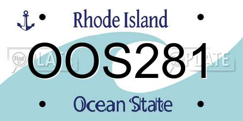 OOS281 Rhode Island License Plate