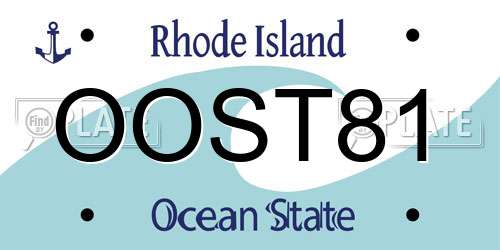 OOST81 Rhode Island License Plate