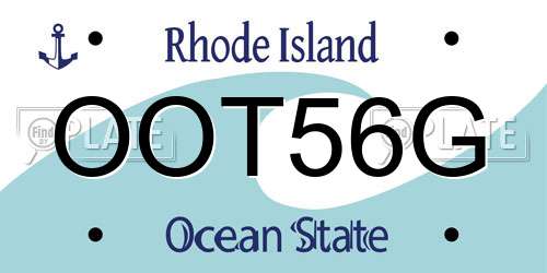 OOT56G Rhode Island License Plate