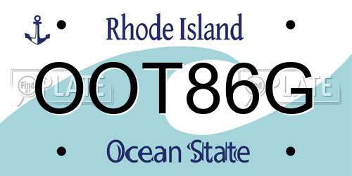 OOT86G Rhode Island License Plate