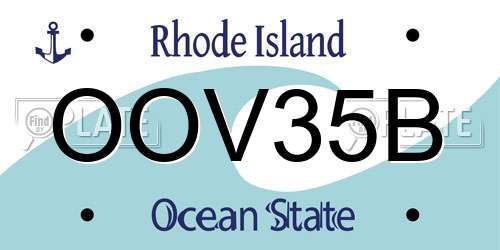 OOV35B Rhode Island License Plate