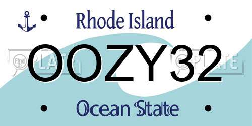OOZY32 Rhode Island License Plate