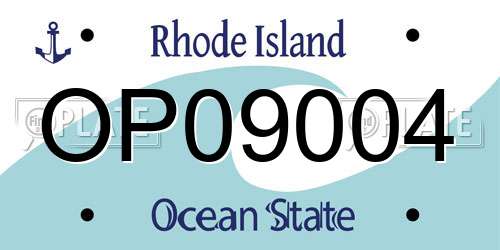 OP09004 Rhode Island License Plate