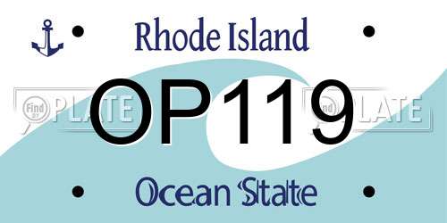 OP119 Rhode Island License Plate