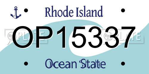 OP15337 Rhode Island License Plate