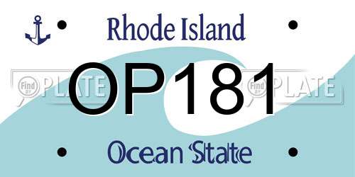 OP181 Rhode Island License Plate