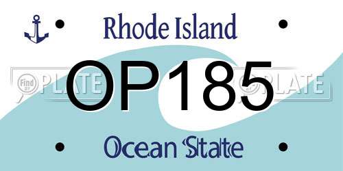 OP185 Rhode Island License Plate