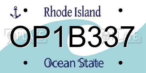 OP1B337 Rhode Island License Plate