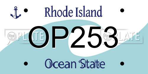 OP253 Rhode Island License Plate
