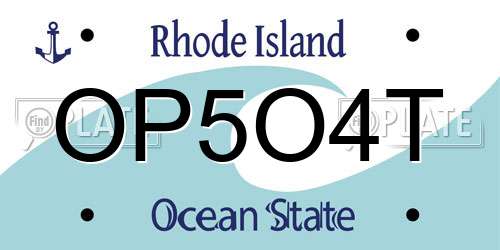 OP5O4T Rhode Island License Plate
