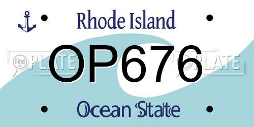 OP676 Rhode Island License Plate