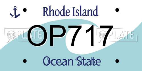 OP717 Rhode Island License Plate