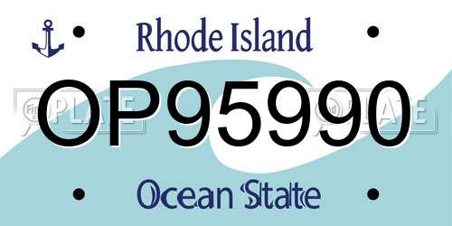 OP95990 Rhode Island License Plate