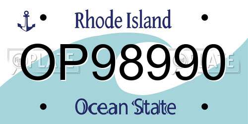 OP98990 Rhode Island License Plate