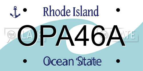 OPA46A Rhode Island License Plate