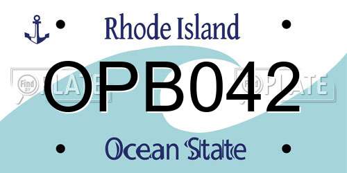 OPB042 Rhode Island License Plate