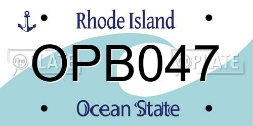 OPB047 Rhode Island License Plate