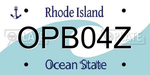 OPB04Z Rhode Island License Plate