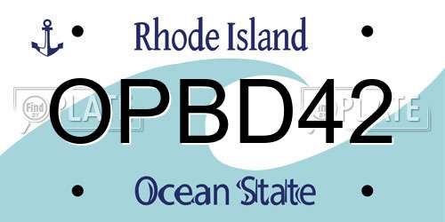 OPBD42 Rhode Island License Plate