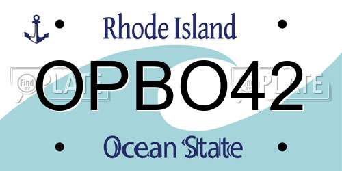 OPBO42 Rhode Island License Plate