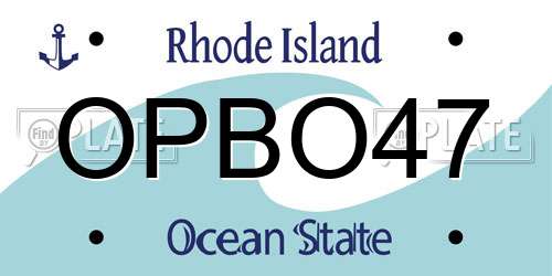 OPBO47 Rhode Island License Plate