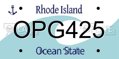 OPG425 Rhode Island License Plate