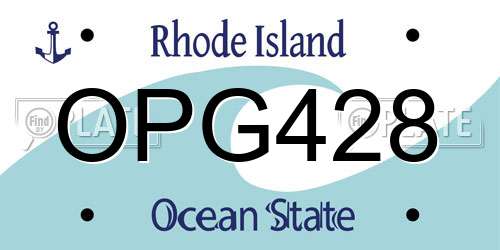 OPG428 Rhode Island License Plate