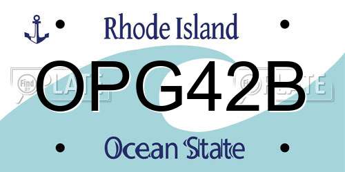 OPG42B Rhode Island License Plate