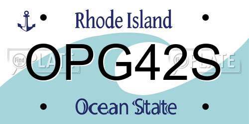 OPG42S Rhode Island License Plate