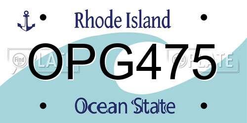 OPG475 Rhode Island License Plate