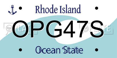 OPG47S Rhode Island License Plate