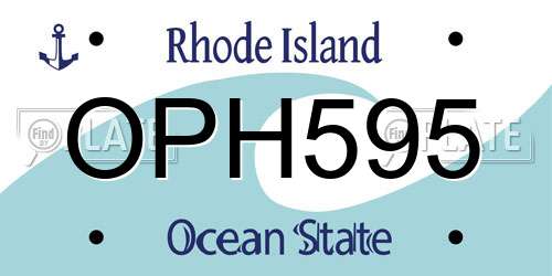 OPH595 Rhode Island License Plate