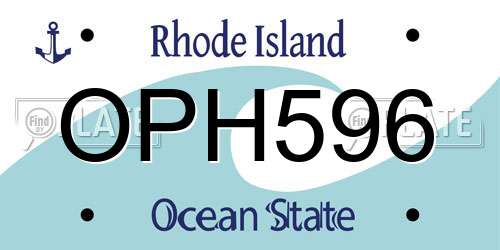 OPH596 Rhode Island License Plate