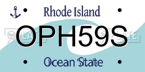 OPH59S Rhode Island License Plate