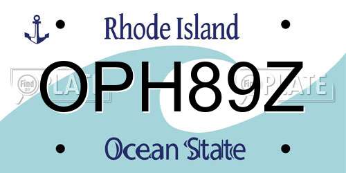 OPH89Z Rhode Island License Plate