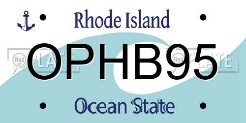 OPHB95 Rhode Island License Plate