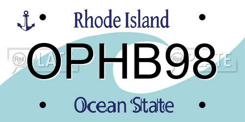 OPHB98 Rhode Island License Plate