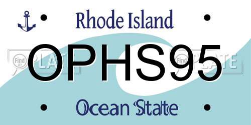 OPHS95 Rhode Island License Plate