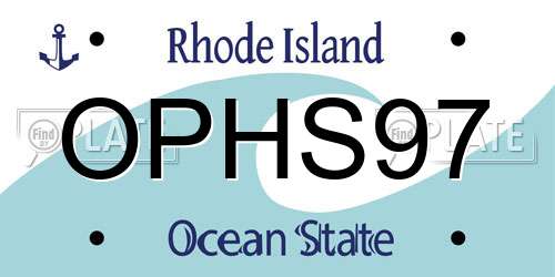 OPHS97 Rhode Island License Plate