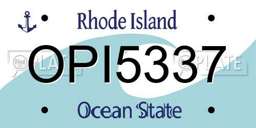 OPI5337 Rhode Island License Plate