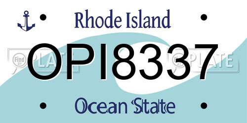 OPI8337 Rhode Island License Plate